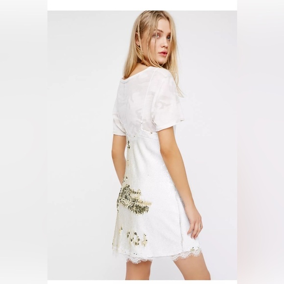 Free People- Seeing double Sequin slip dress - Picture 6 of 16
